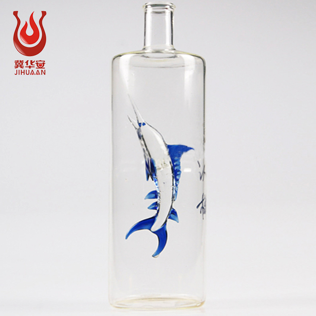 Vodka bottle / square oval paste vase lead-free Glass Beverage Bottles For Wine Whiskey