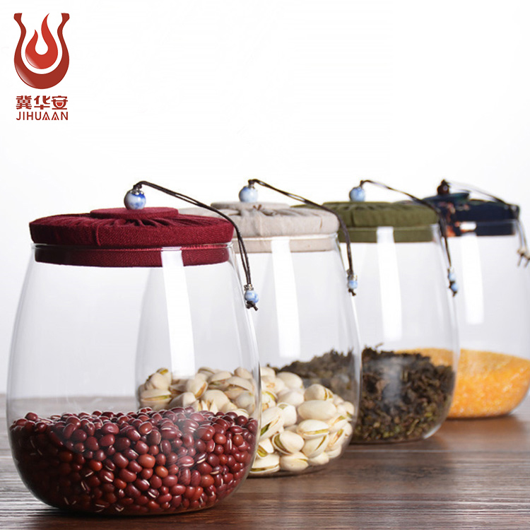 Hot sale Premium Quality High Borosilicate Glass Jar Kitchen Food Storage Canister Container with Wooden Airtight Lid 